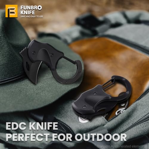 FUNBRO Small Pocket Knife Gift for Men - color: 1 Pack Black