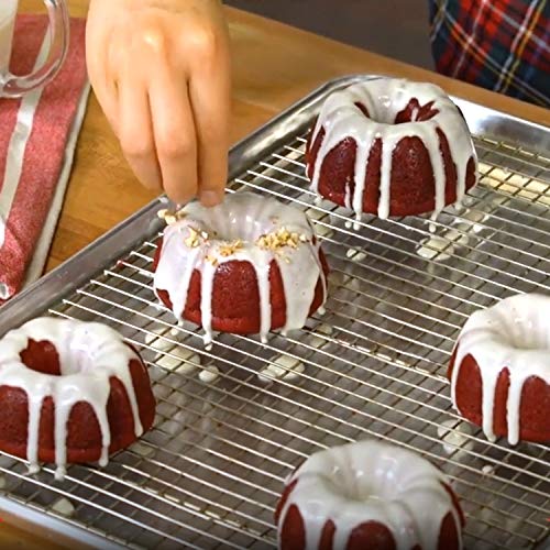 Mity rain 3pcs Mini Cake Pan for Baking, Silicone Fluted Tube Cake Pans