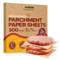 Katbite 300Pcs 6x6 Inches Patty Paper, Burger Patty Paper, Unbleached Parchment Sheets, Heavy Duty & Non-Stick, Squares for Seperating Patty, Cookies, Storing Foods Wrapping Candies - size: 6"x6"