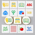 12PCS 4x4 Inch Back to School Cookies Stencils for Baking