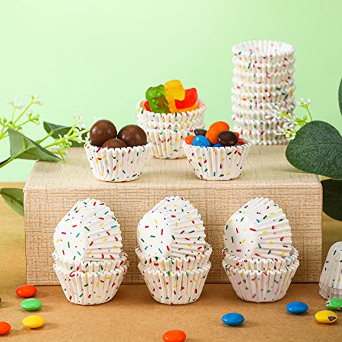 Funtery 600 Pack Mini Baking Cups Cupcake Liner Candy Making,White - color: White
