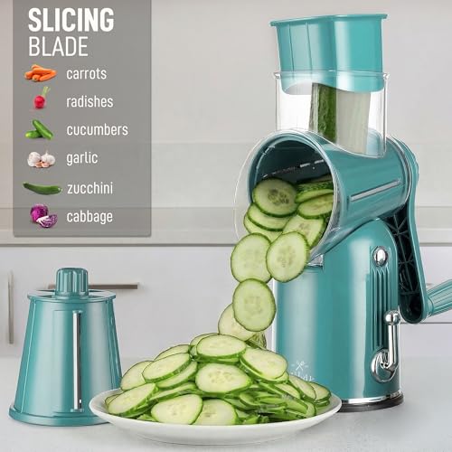 Rotary Cheese Grater Hand Crank, Vegetable Shredder - Classic Green - color: 27 - Green