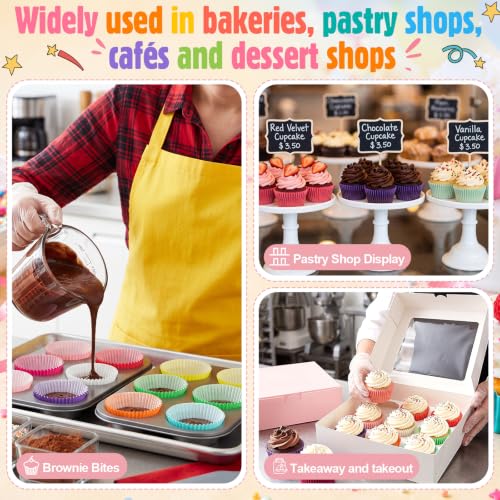 900 Pcs Rainbow Cupcake Liners, Colorful Standard Baking Cups - color: Solid Color