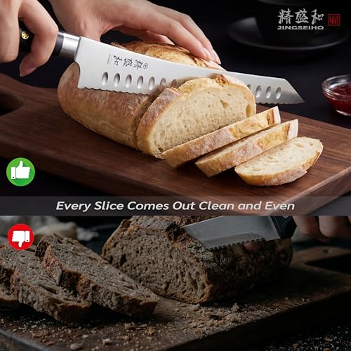 Bread Knife for Homemade Bread,Serrated Blade 8 in with Cover - size: 8"