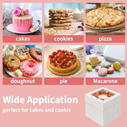 WINKIO Cake Boxes 8 inch, Cake Carrier Holder, Storage Transport Container - size: 8x8x8