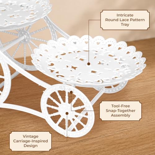 2 Tier Carriage Serving Tray, Cupcake Plate Holder, 2 Layer Display Stand