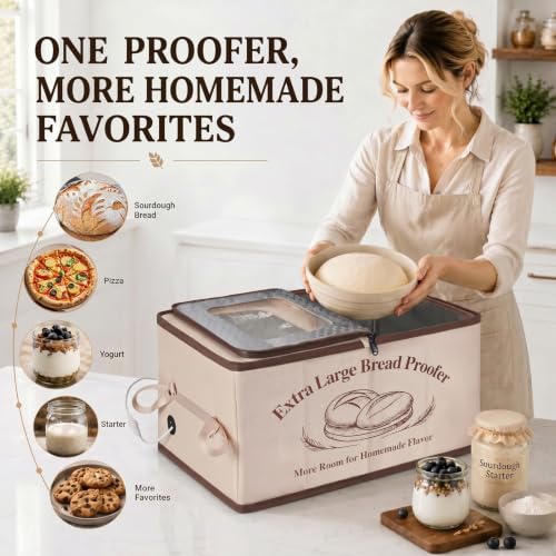XL Bread Proofing Box Foldable Bread Proofer 23.6" Long Sourdough Warmer