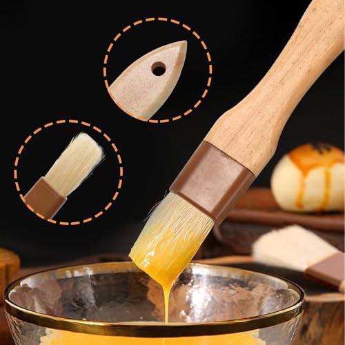 1 Inch Pastry Brushes for Baking, Natural Bristle Basting Brush