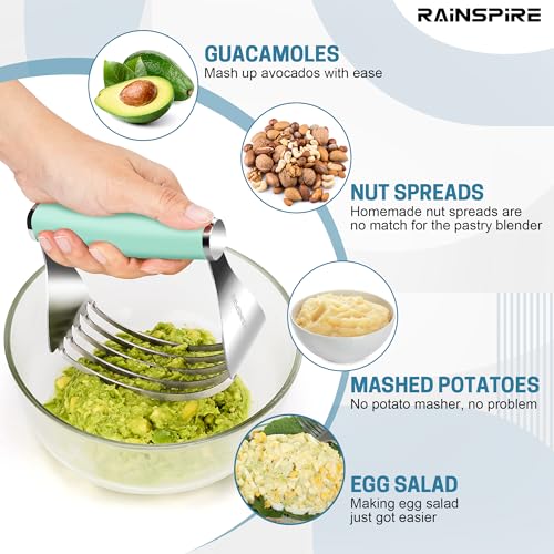 Large Pastry Cutter For Baking Durable Pastry Blender Dough Cutter Mint - color: Mint Green