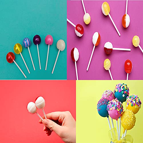 8 Inch White Paper Cake Pop Sticks