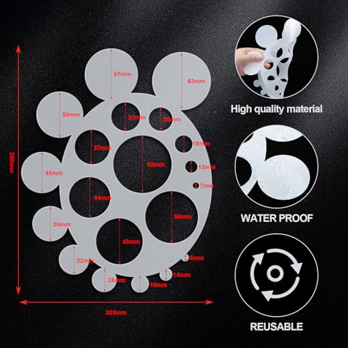 Maitys 2 Pcs Airbrush Circle Stencils, White Art Painting Templates - style: Circle