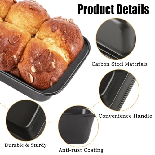 QTLCOHD 6 Pack 8" x 4" Loaf Pan for Baking Homemade Bread
