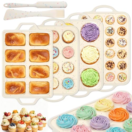6Pcs Silicone Baking Pan Set With Metal Reinforced Frame and Handle