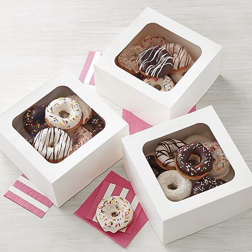 Wilton White Treat Boxes with Windows, Mini Cakes, 9-Piece
