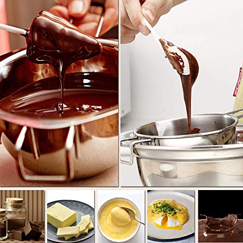 Double Boiler Stainless Steel Pot for Melting Chocolate, Candy and Candle Making (18/8 Steel, 2 Cup Capacity, 480ML) - size: 480ML