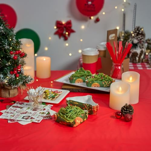 Restaurantware 6.8 oz Paper Baking Cups, Christmas, Greaseproof, 200 Count - color: Christmas