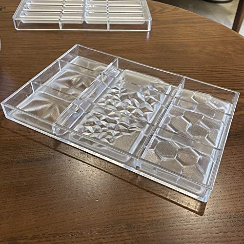 3 In 1 Polycarbonate Chocolate Bar Mold Large Break-Apart Candy Tray