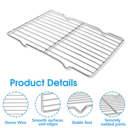 4 Piece Cooling and Baking Rack Set, Stainless Steel