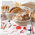 Sourdough Starter Kit with Jar Round & Oval Bread Proofing Basket