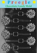 F025 Flower Lollipop Chocolate Candy Mold