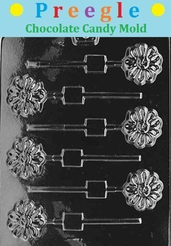 F025 Flower Lollipop Chocolate Candy Mold