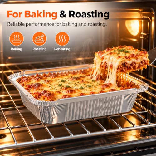 100 Pack Aluminum Foil Pans with Cardboard Lids, 8.3"x6.2", 2.25 LB - size: 100 Pack, style: Pans with Paper Lids