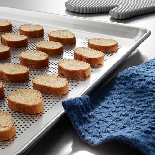 GRIDMANN 18" x 26" Commercial Grade Perforated Aluminum Baking Sheet Pan, Full Size Baking Tray - 6 Pans - size: 6 Pans - Perforated