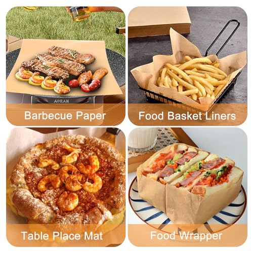 100 Count Pre-Cut Deli Wax Paper Sheets, 12x12" Natural Kraft Parchment Paper Sheets for Food Basket Liners, Greaseproof Deli Squares Sanwich Wrappering Paper for BBQ, Picnic, Festival, Fair Neyimqr - color: Kraft
