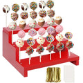 Wooden Lollipop Holder, Dessert Display for Wedding & Birthday Party Tables - color: Red-1P