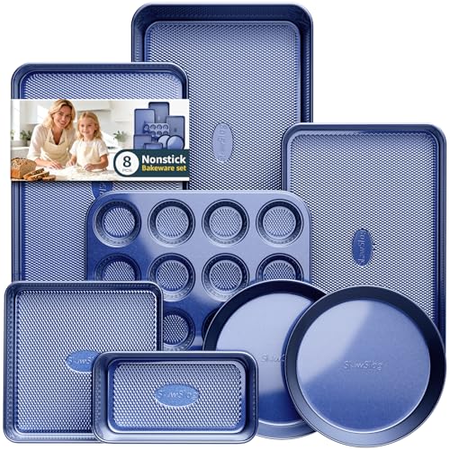 Baking Pans Set 8-Piece Bakeware Sets, Baking Sets for Cooking Oven Pan Set - size: 8PCS