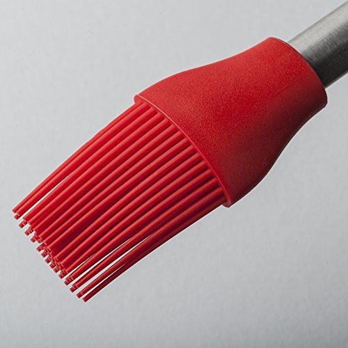 Zeal Pastry Basting Brush with Stainless Steel Handle, Silicone, Red, 26 x 4 x 26 cm - color: Red