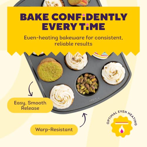 Wilton Gold Non-Stick Muffin Pan, Made Without PFAS, 12-Cup - size: Standart: 10.5 x 15 x 2 in. 12-cup pan