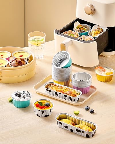 Mini Loaf Pans with Lids, 50 Pack, 6.8 oz, Blue - color: Blue