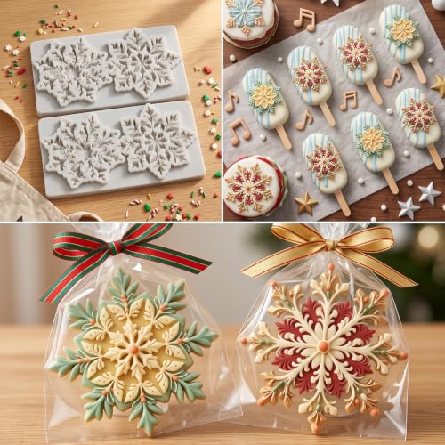 Christmas Snowflake Silicone Mold Snow Fondant Chocolate Mold - color: Style J