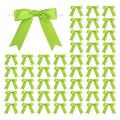 Meseey 50 Pcs 3 Inches Satin Ribbon Bows with Twist Tie Apple Green Pretied Premade Craft Bows for Treat Bags Gift Wrapping Baby Shower Brithday Christmas Party (3", Apple Green) - color: Apple Green