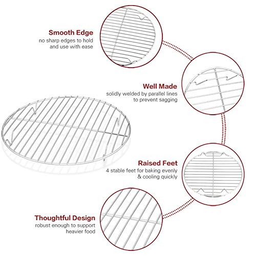 TeamFar Round Cooling Rack Set of 2, 10½ Inch - size: 10.5"