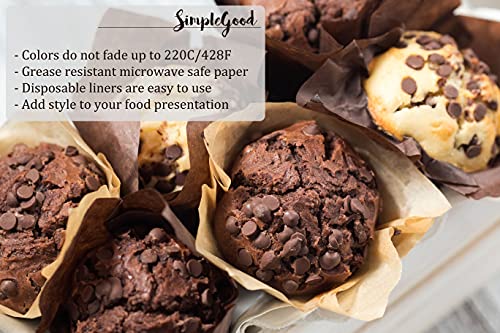Coffee Set Tulip Baking Cups Cupcake Liners Muffin Liners Greaseproof Paper 200 - color: Coffee