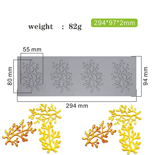 Tree Silicone Candy Mold Chocolate Candy 3D Leaf Silicone Mold, Sugar Craft Cake Decoration, Cupcake Top, Polymer Clay - style: E_11.76 X 3.88 X 0.08 INCH