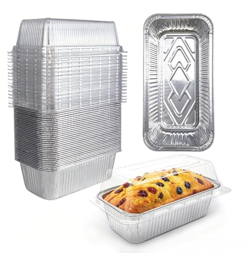 2lb Disposable Loaf Pans with Lids, 30 Pack - size: 2lb
