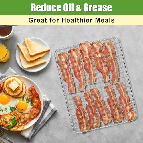 Homikit 8.7"x6.3" Stainless Steel Mini Cooling Rack Set Fit 9x7 Sheet Pan - size: 8.7" x 6.3"