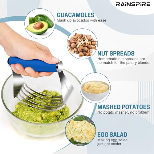 Large Pastry Cutter For Baking Durable Pastry Blender Dough Cutter Blue - color: Dark Blue