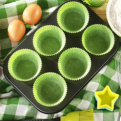 300 Count Green Cupcake Liners Standard Paper Baking Cups - color: Green