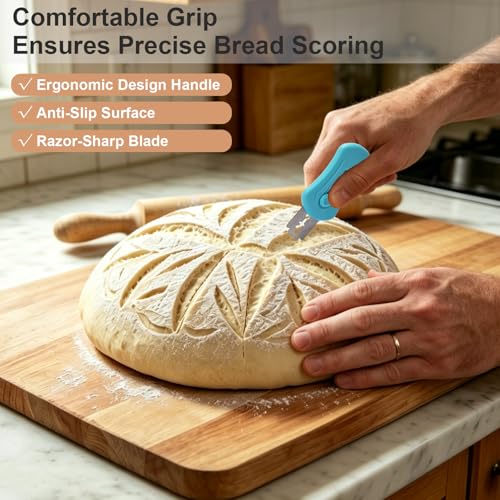 Herda Bread Lame Dough Scoring Tool, Retractable Magnetic Design - color: Dark Blue
