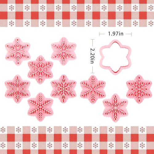 BESEK Christmas Cookie Cutters: 9 pcs Winter Snowflake Cookie Cutters Shapes for Baking Embossing Cutters for Christmas Biscuit Baking - color: Snowflake