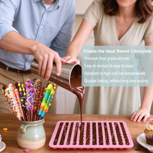 2 Pack Finger Biscuit Silicone Molds 16 Cavities Cereal Bars Baking Mould