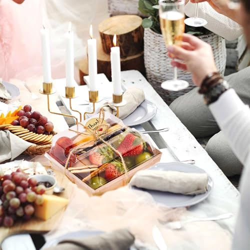 50 Pack 5in Small Charcuterie Boxes with Clear Lids, Mini Paper Containers - color: Brown