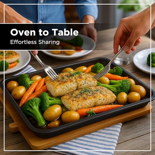 Wrenbury Jelly Roll Pan 15x10 Set of 2 - Non-Stick Baking Sheet Food Safe