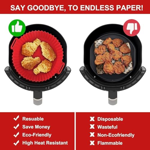 Square Liners 100 Count Food-Grade BPA Free Air Fryer Paper for 5 to 8 inch Oil-Free Fryers - Healthy Cooking I Heat Resistance Air Fryer, Baking, Roasting Microwave (Style D) - size: Style D