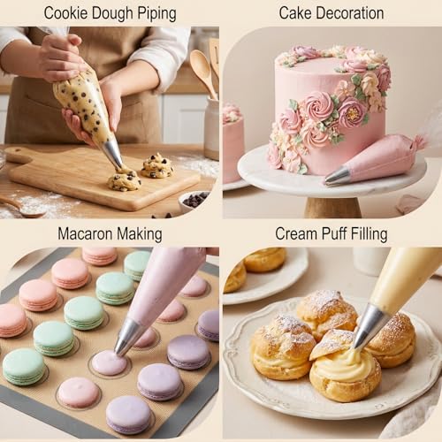 12" Disposable Piping Bags 100Pcs, Thickened Non-Slip Anti-Burst Pastry
