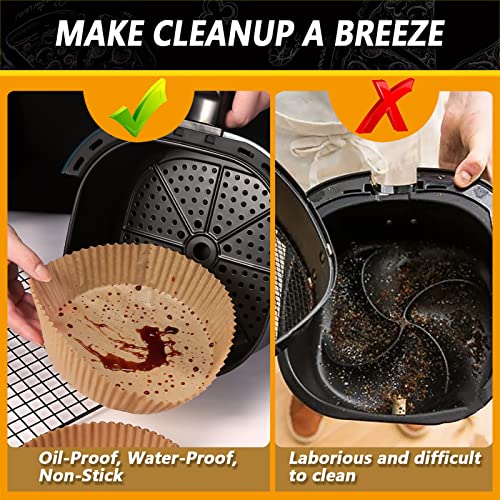 Air Fryer Liners Disposable for Ninja 4QT AF101, Airfryer Liners Round 9.5 Inch Air Fryer Paper Liners Non-stick Air Fryer Parchment Paper Liners Oil Resistant, Waterproof for 4-8Qt Basket - size: Round-9.5inch